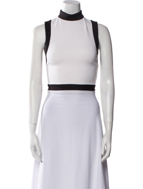 Alice + Olivia Mock Neck Sleeveless Crop Top