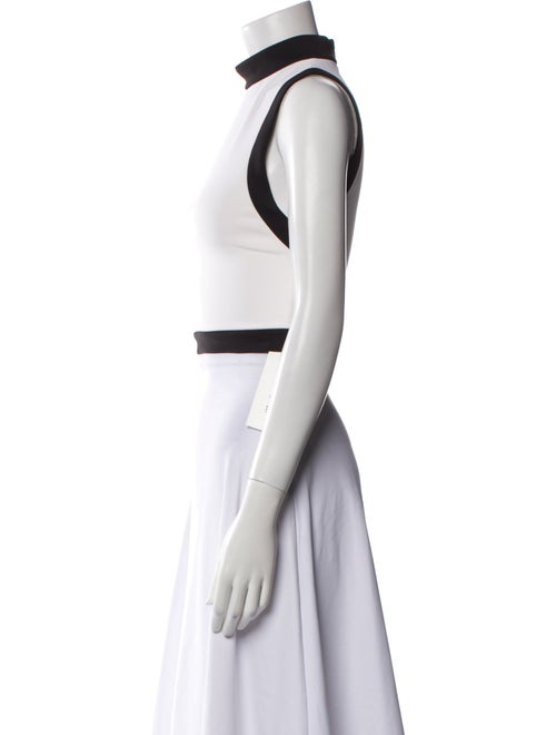 Alice + Olivia Mock Neck Sleeveless Crop Top