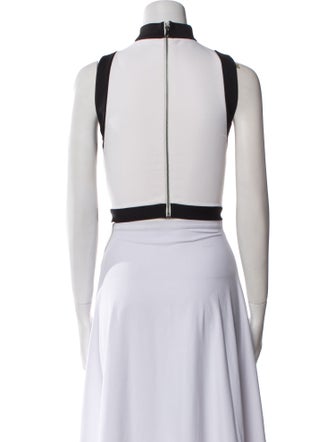 Alice + Olivia Mock Neck Sleeveless Crop Top