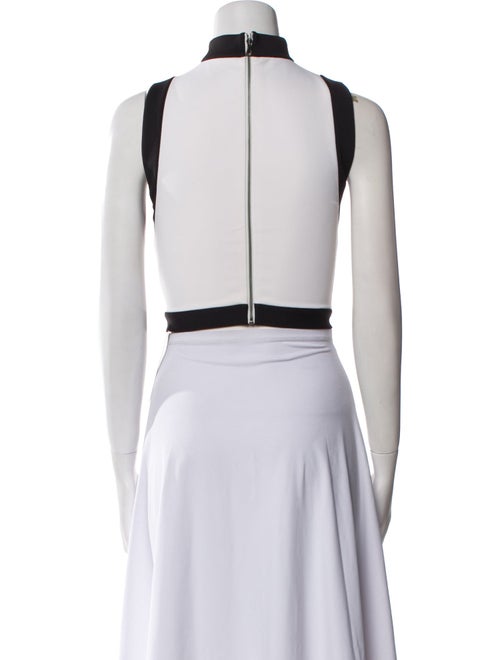 Alice + Olivia Mock Neck Sleeveless Crop Top