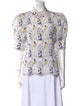 Alice + Olivia Silk Floral Print Button-Up Top