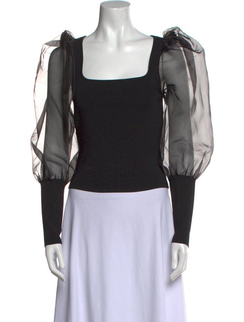 Alice + Olivia Square Neckline Long Sleeve Top