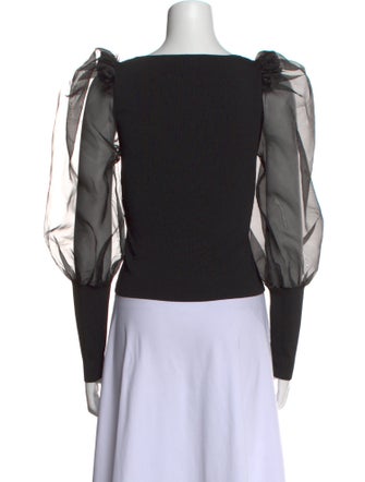 Alice + Olivia Square Neckline Long Sleeve Top