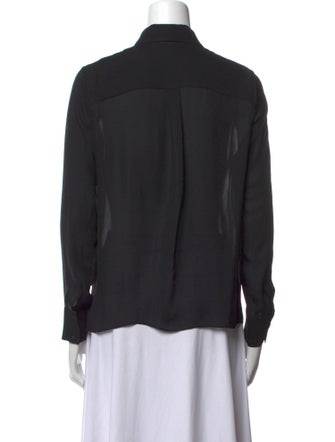 Alice + Olivia Silk Long Sleeve Button-Up Top