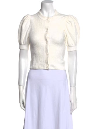 Alice + Olivia Crew Neck Short Sleeve Crop Top