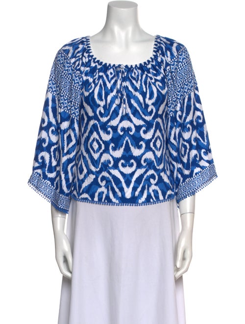 Alice + Olivia Printed Scoop Neck Blouse