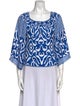 Alice + Olivia Printed Scoop Neck Blouse