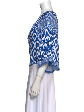 Alice + Olivia Printed Scoop Neck Blouse