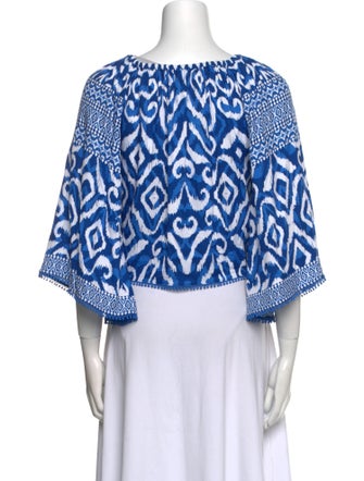 Alice + Olivia Printed Scoop Neck Blouse