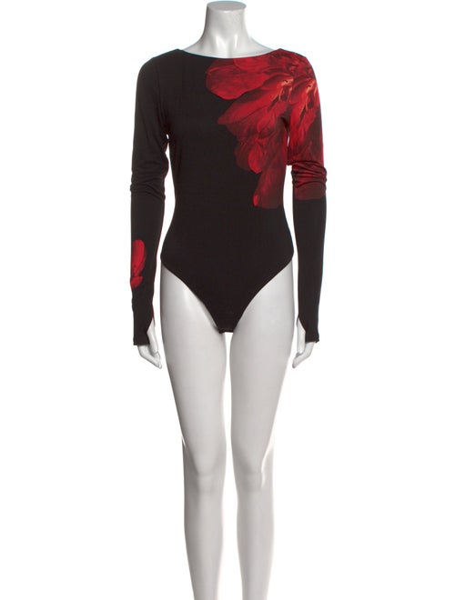 Alice + Olivia Bateau Neckline Long Sleeve Bodysuit