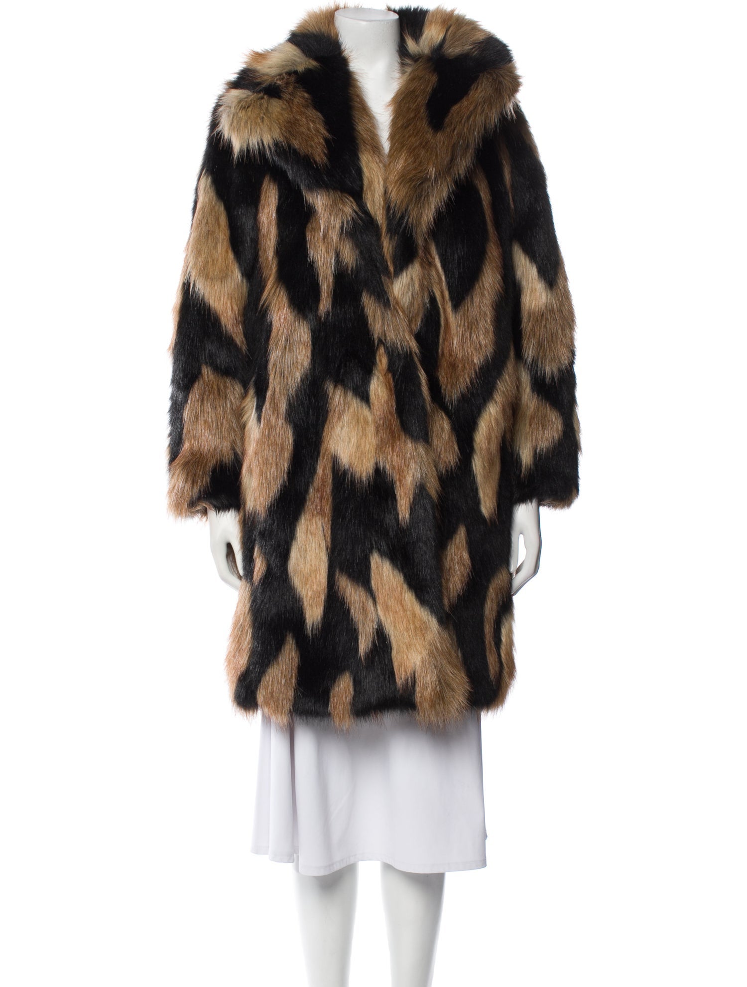 Alice + Olivia Printed Faux Fur Coat
