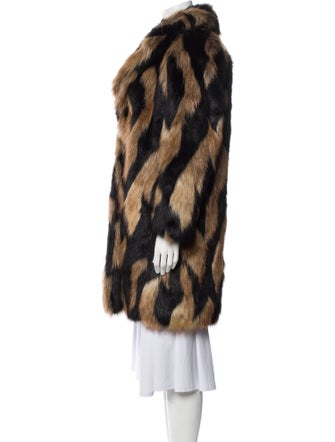Alice + Olivia Printed Faux Fur Coat