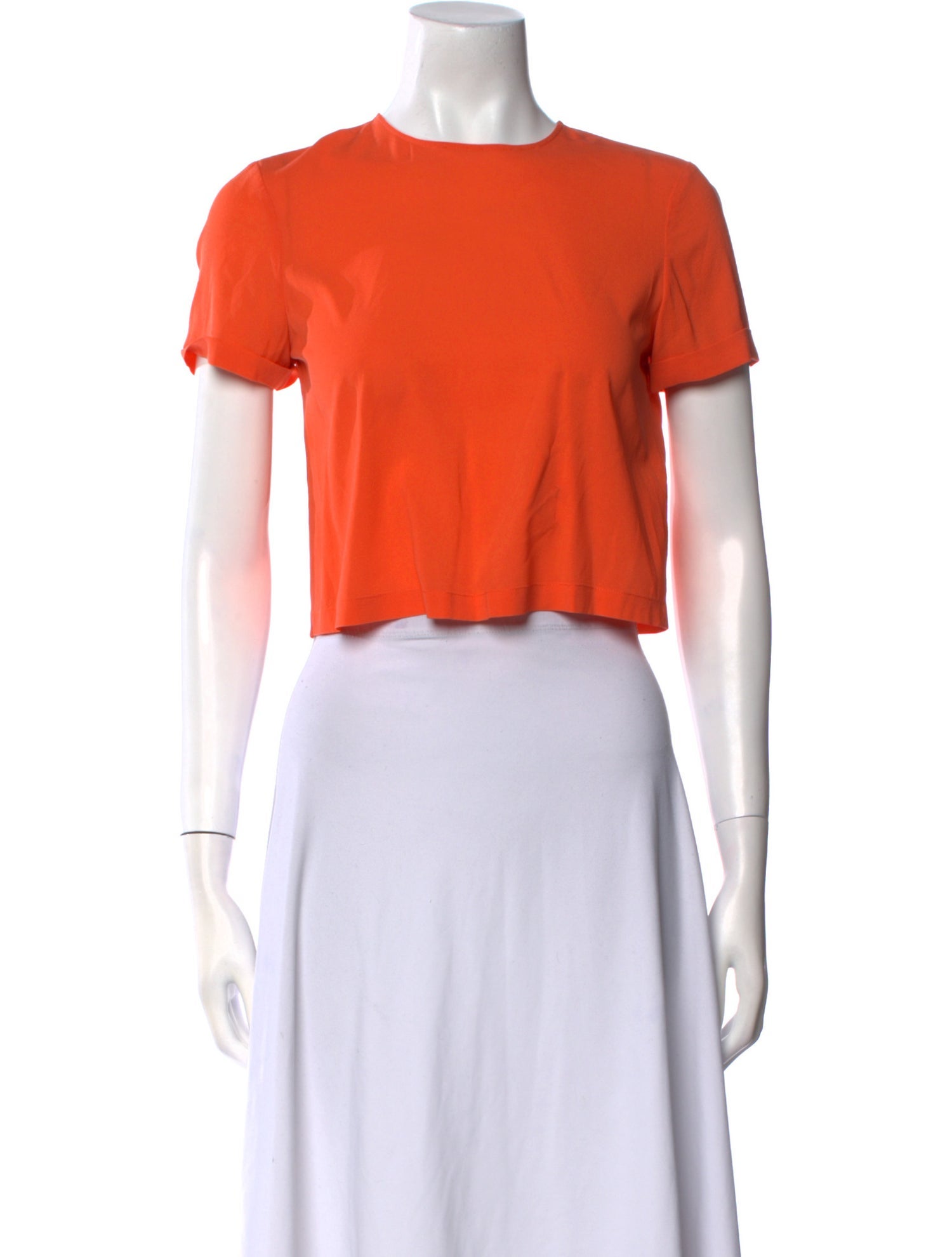 Alice + Olivia Silk Crew Neck Crop Top