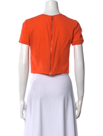 Alice + Olivia Silk Crew Neck Crop Top