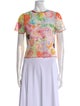 Alice + Olivia Nylon Floral Print T-Shirt