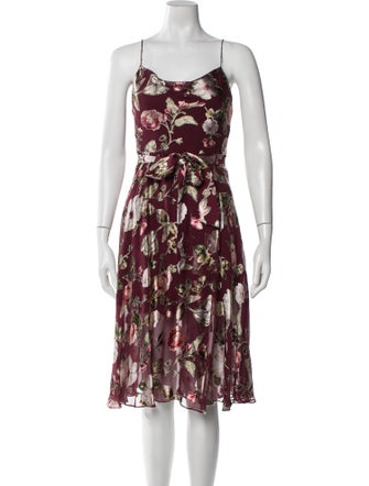 Alice + Olivia Floral Print Midi Length Dress