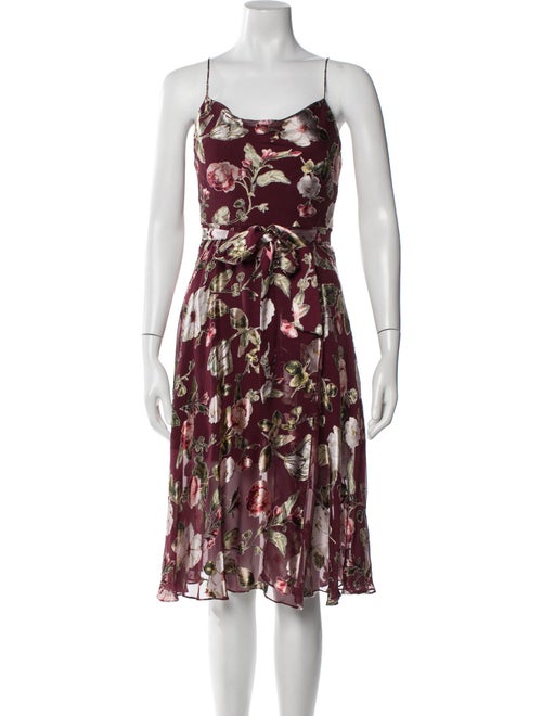Alice + Olivia Floral Print Midi Length Dress
