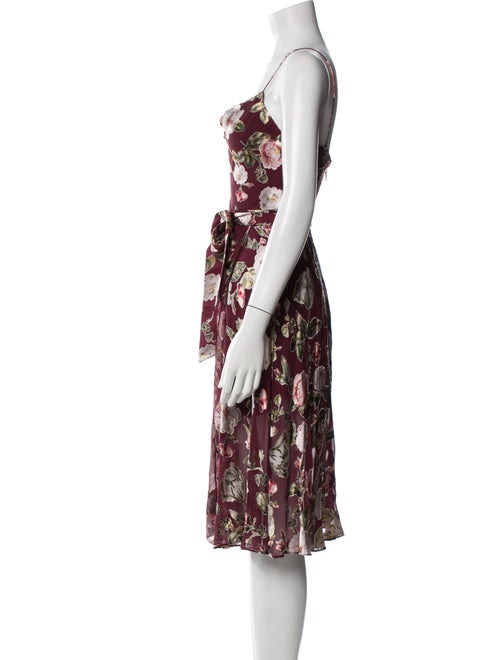 Alice + Olivia Floral Print Midi Length Dress