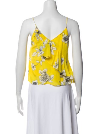 Alice + Olivia Silk Floral Print Crop Top