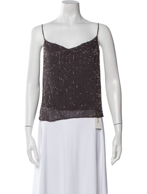 Alice + Olivia Square Neckline Sleeveless Crop Top