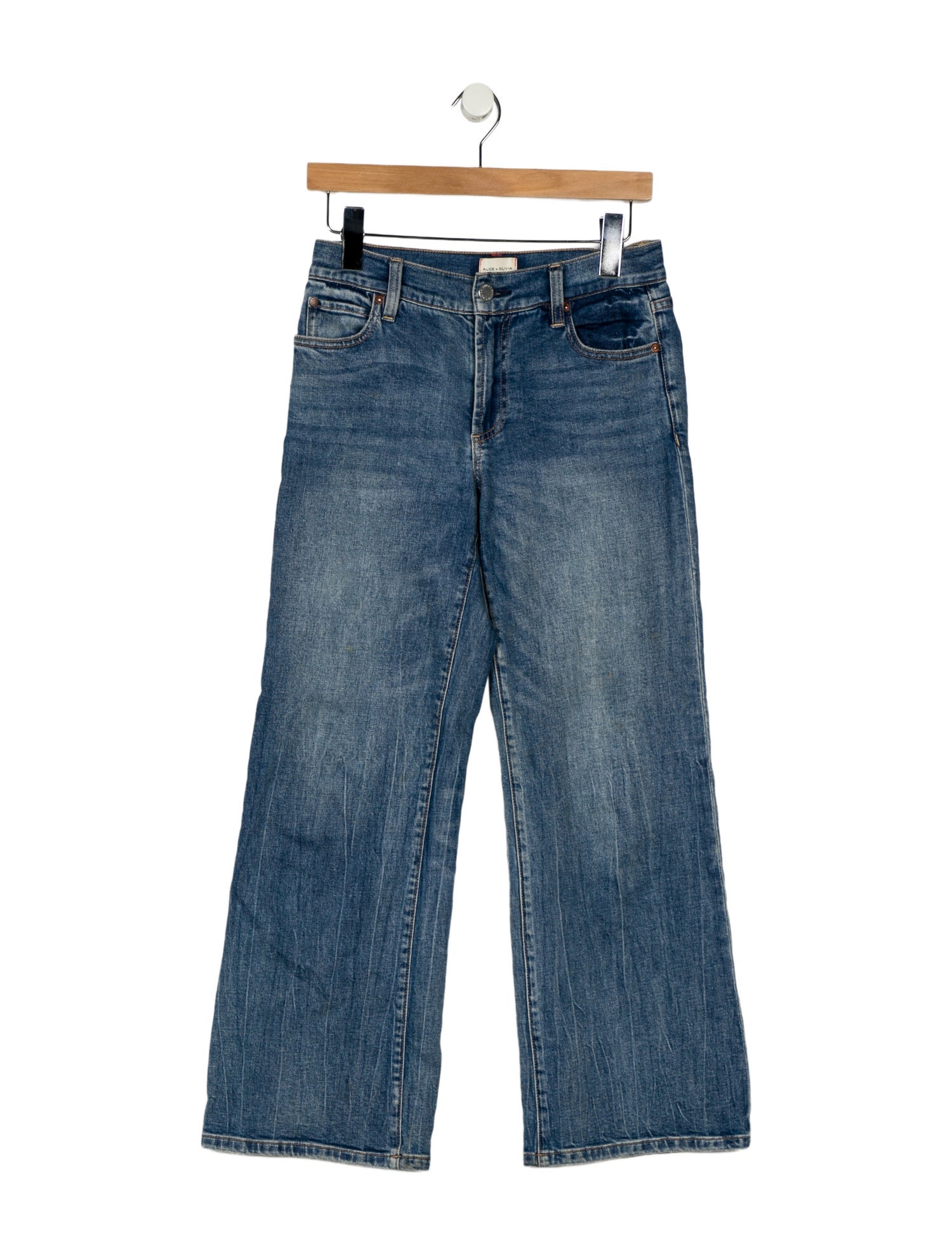 Alice + Olivia Mid-Rise Wide Leg Jeans