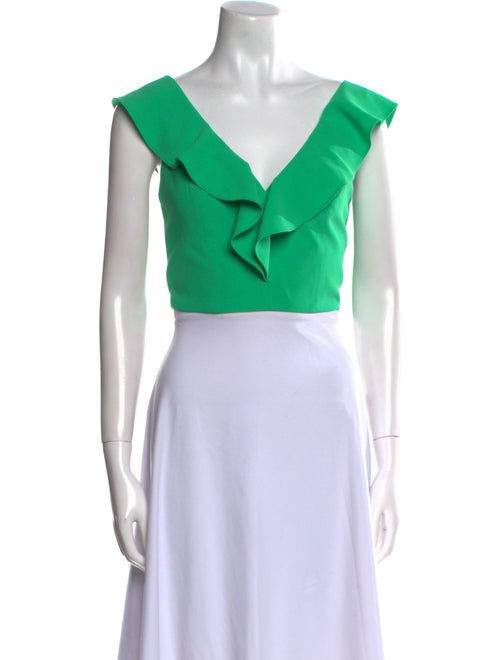 Alice + Olivia V-Neck Sleeveless Crop Top