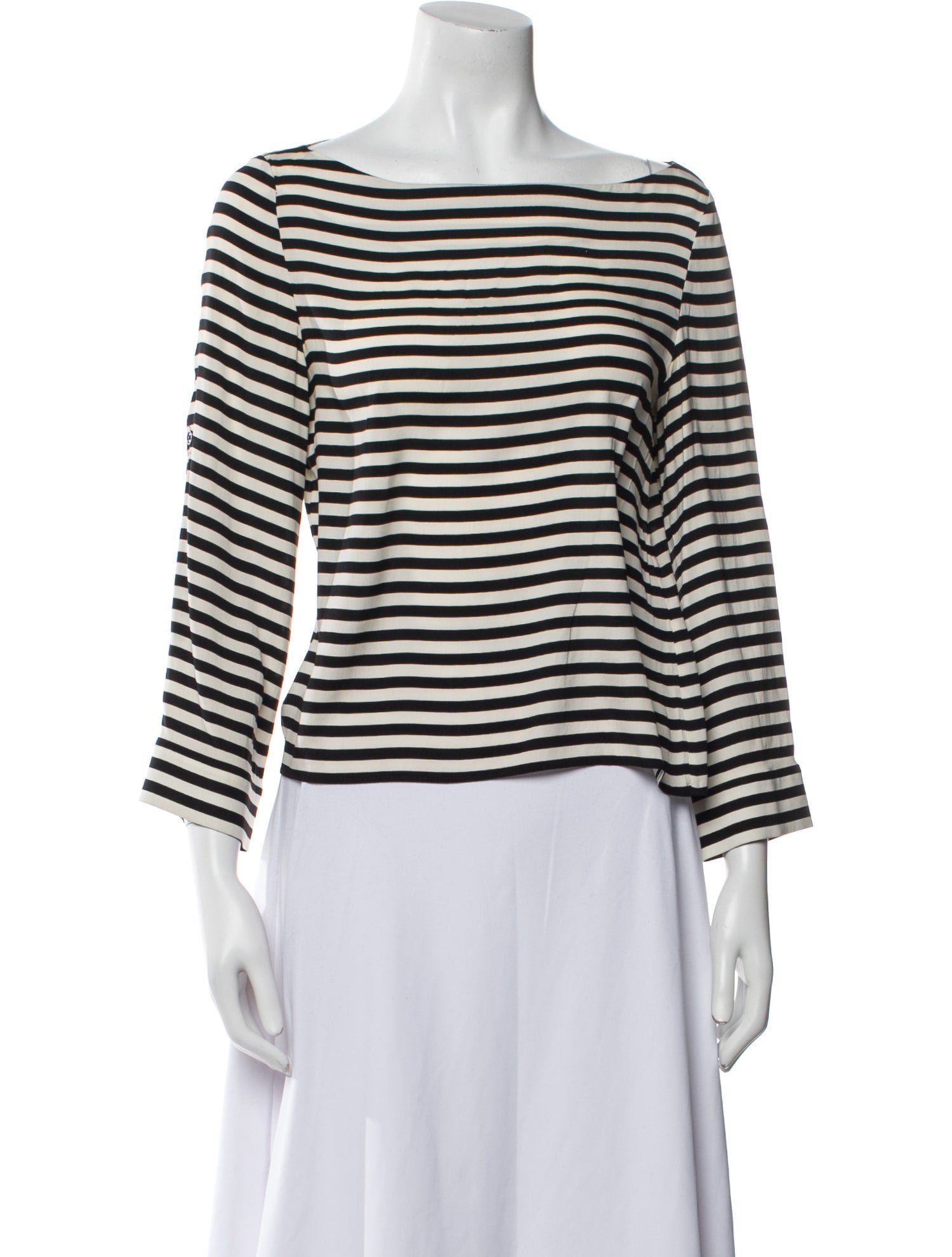 Alice + Olivia Silk Striped Top
