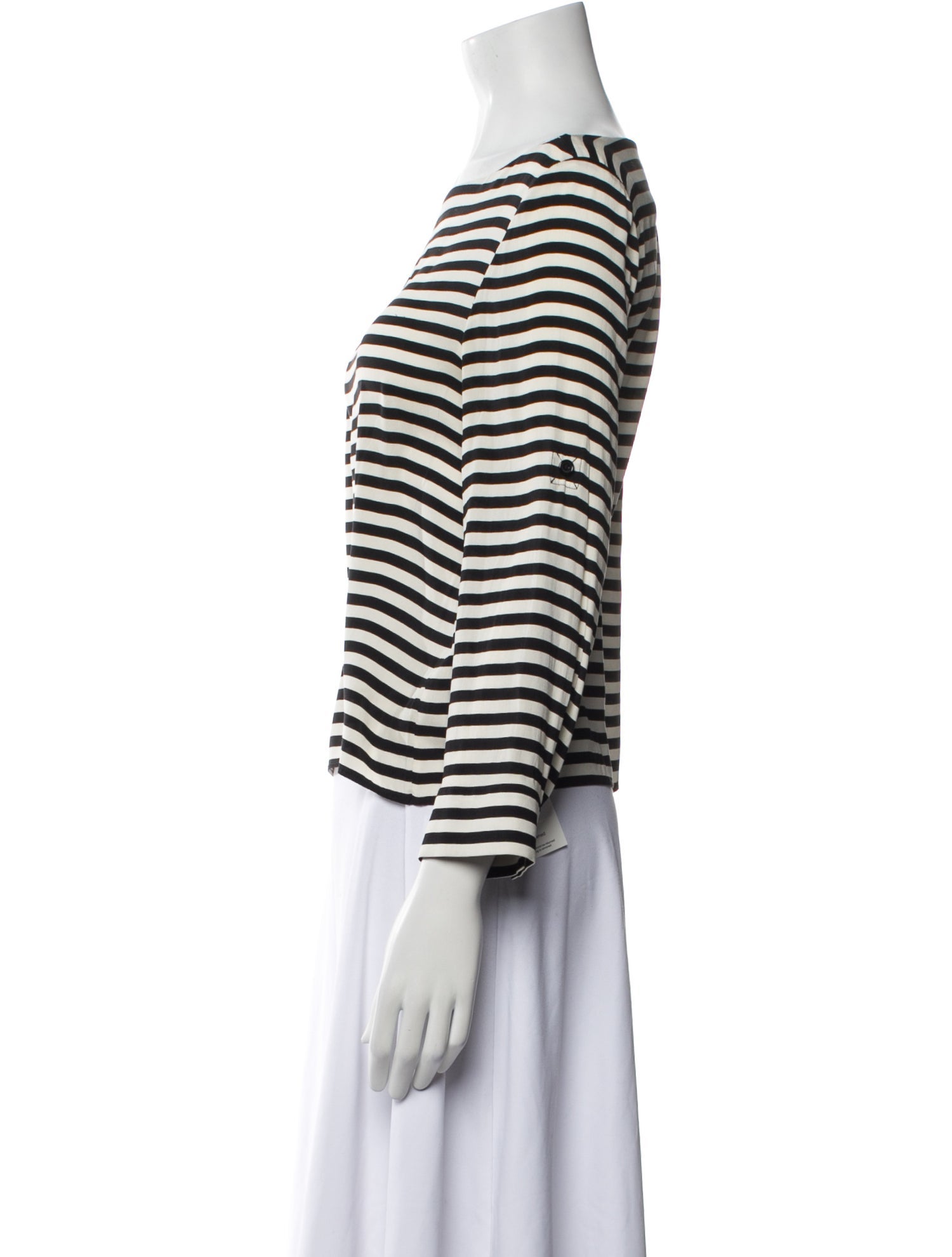Alice + Olivia Silk Striped Top