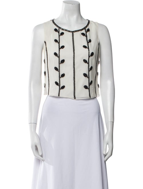 Alice + Olivia Silk Patterned Crop Top