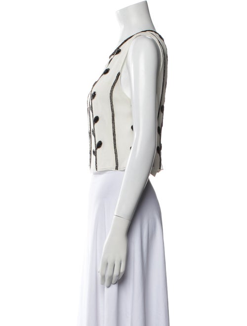 Alice + Olivia Silk Patterned Crop Top