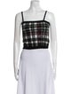 Alice + Olivia Plaid Print Square Neckline Crop Top