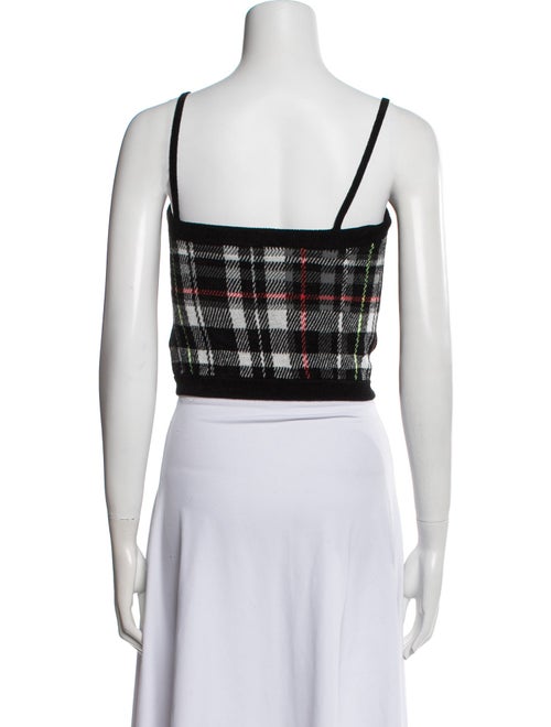 Alice + Olivia Plaid Print Square Neckline Crop Top