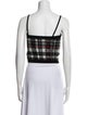 Alice + Olivia Plaid Print Square Neckline Crop Top