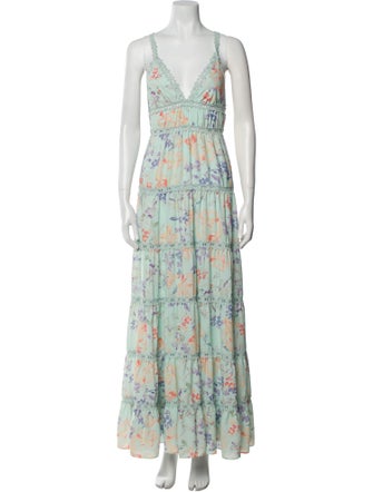 Alice + Olivia Floral Print Long Dress