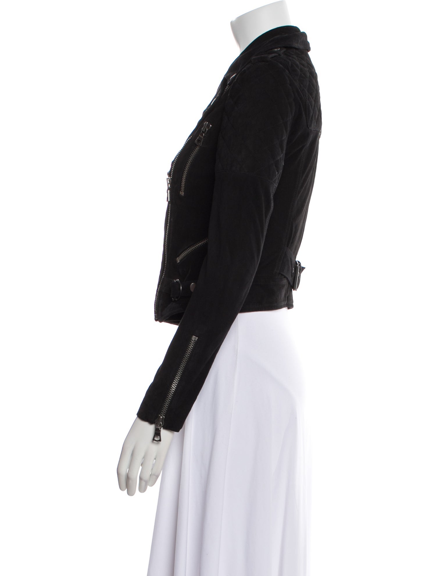 Alice + Olivia Goat Leather Biker Jacket