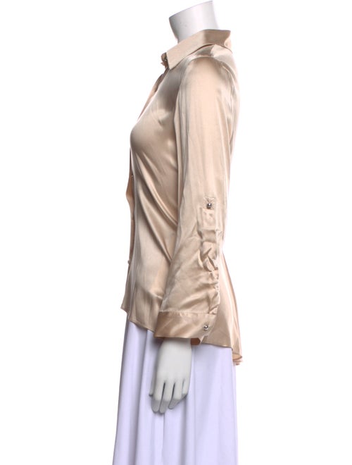 Alice + Olivia Silk Long Sleeve Button-Up Top