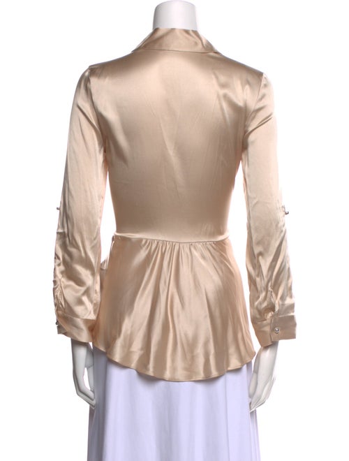 Alice + Olivia Silk Long Sleeve Button-Up Top