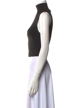 Alice + Olivia Turtleneck Sleeveless Crop Top