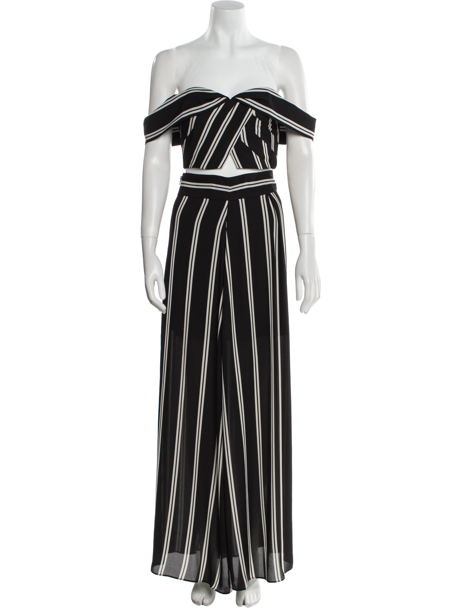 Alice + Olivia Striped Pleated Accents Pant Set