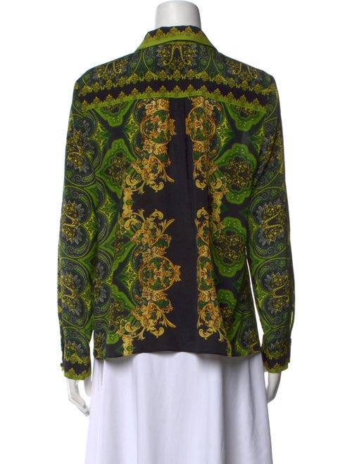 Alice + Olivia Silk Printed Button-Up Top