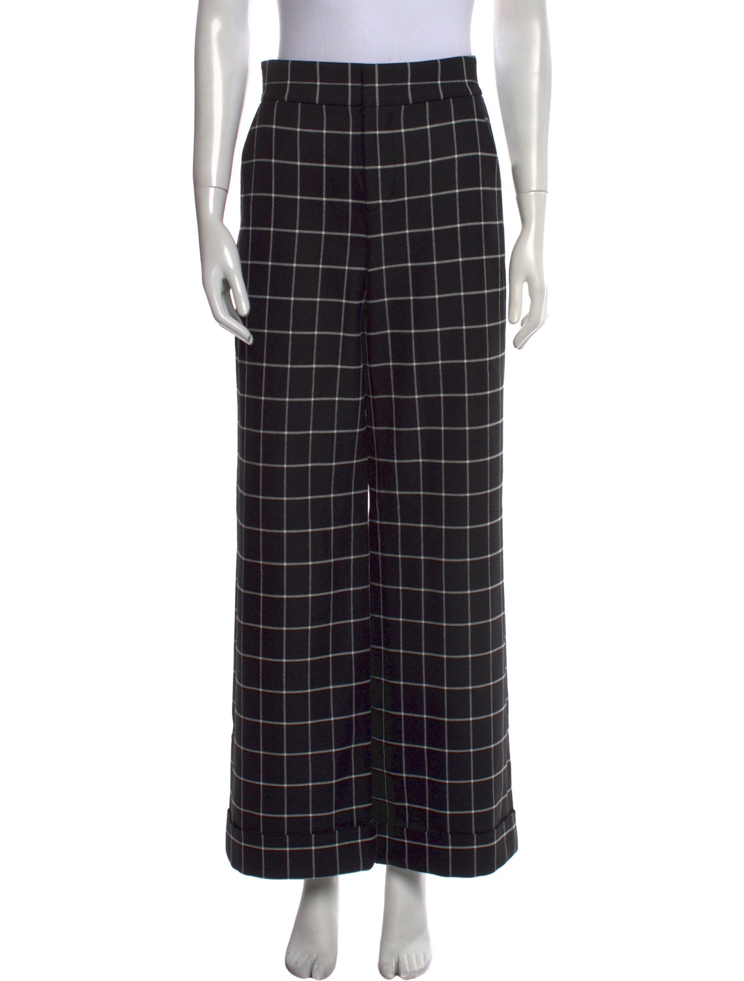 Alice + Olivia Plaid Print Wide Leg Pants