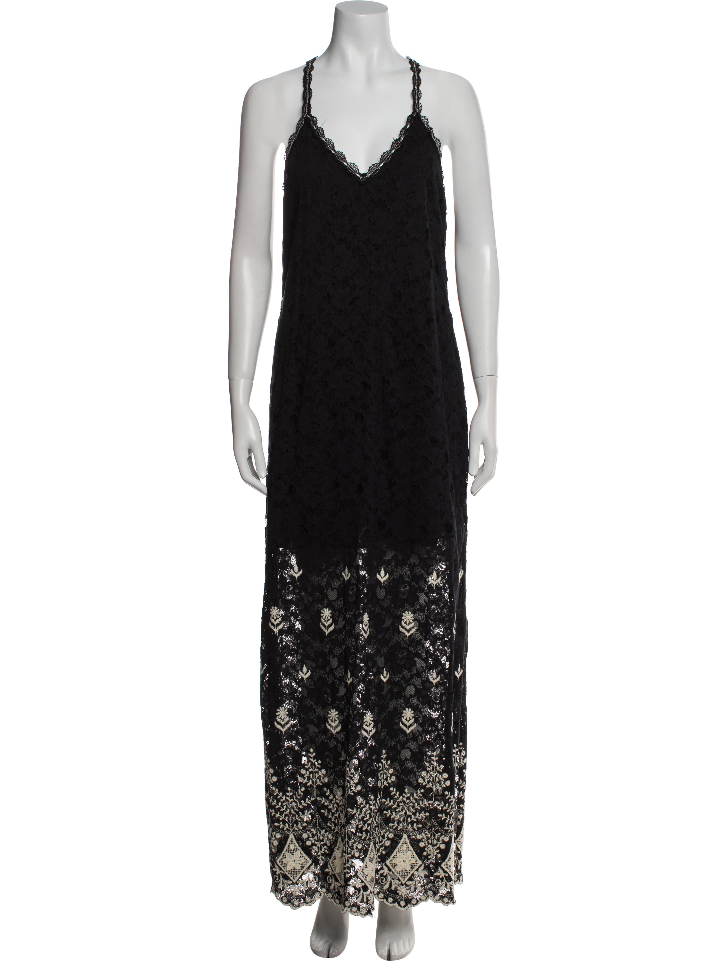 Alice + Olivia Lace Pattern Long Dress