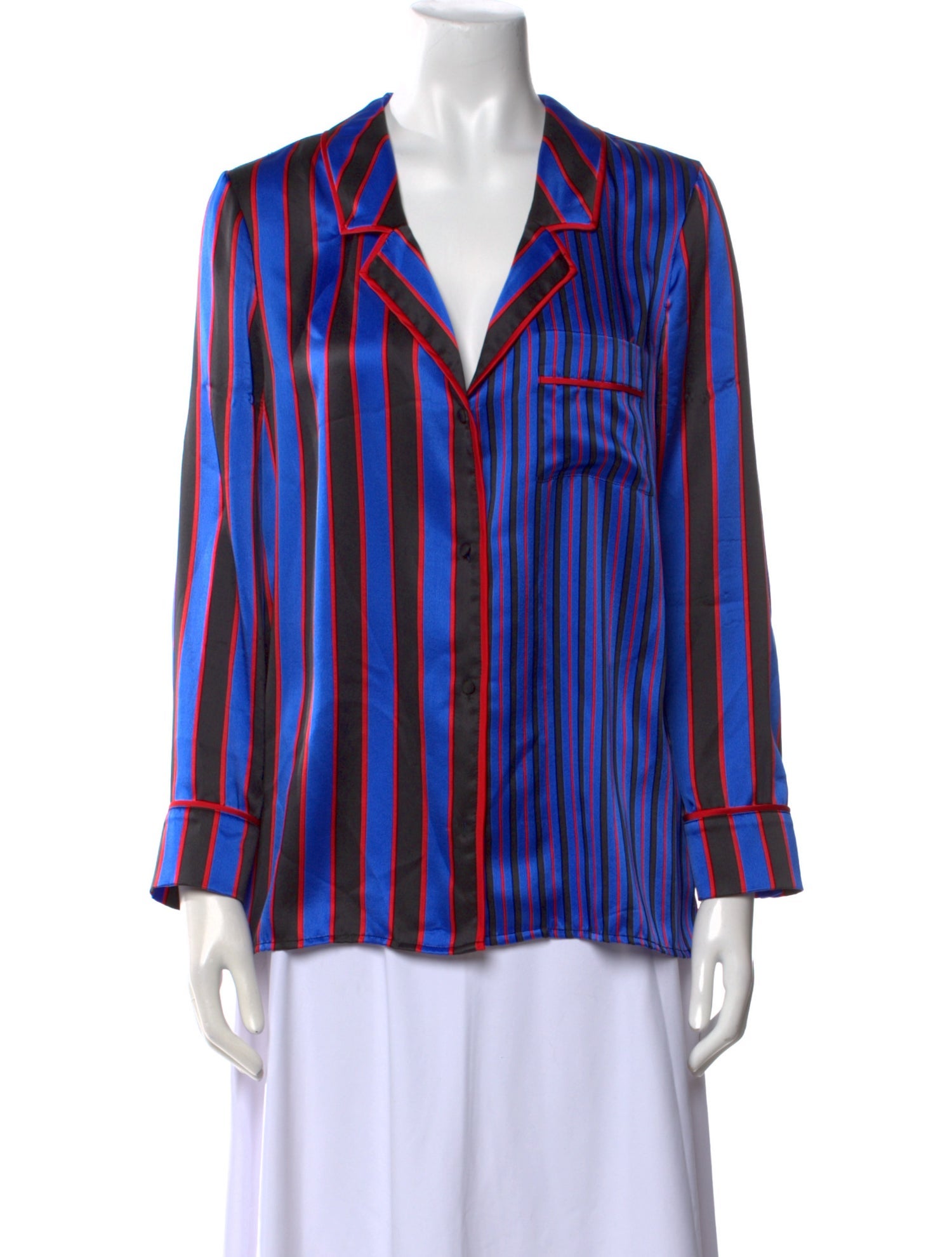 Alice + Olivia Silk Striped Blouse