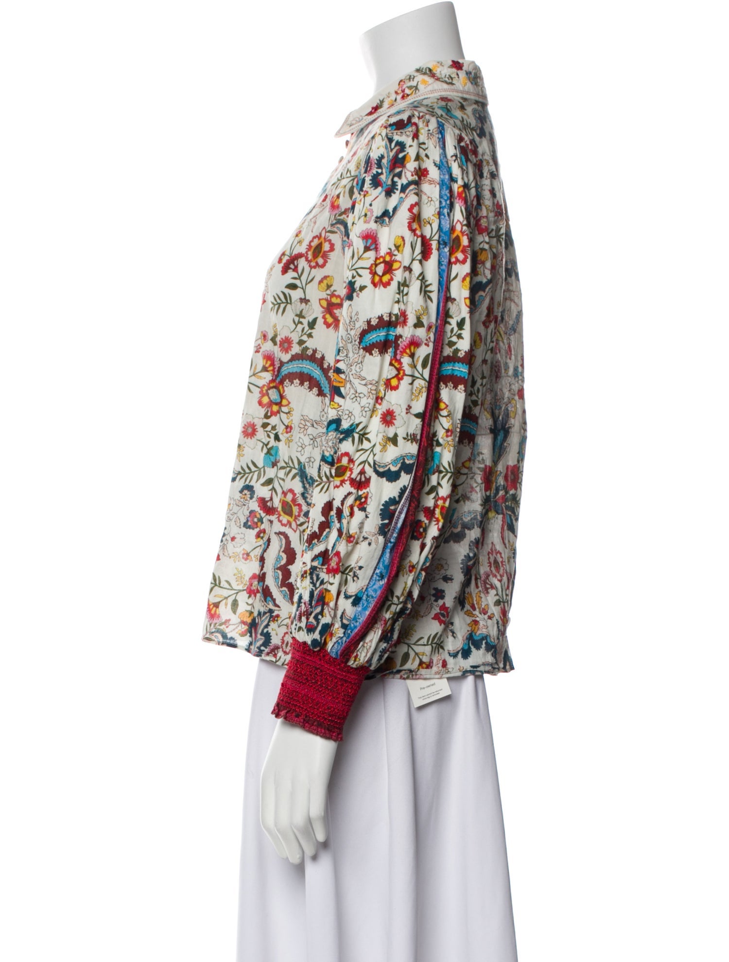 Alice + Olivia Floral Print Mock Neck Blouse