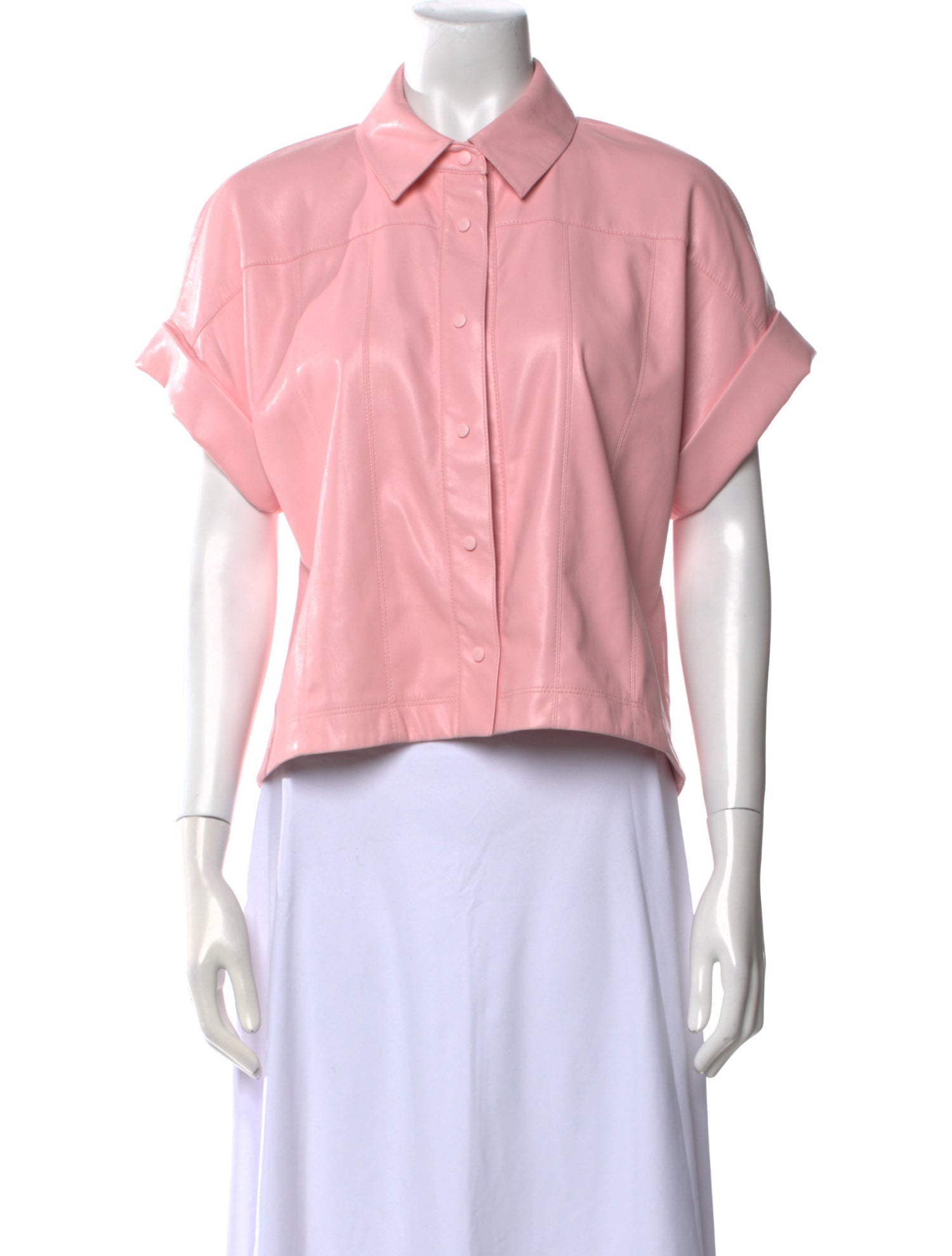 Alice + Olivia Short Sleeve Button-Up Top