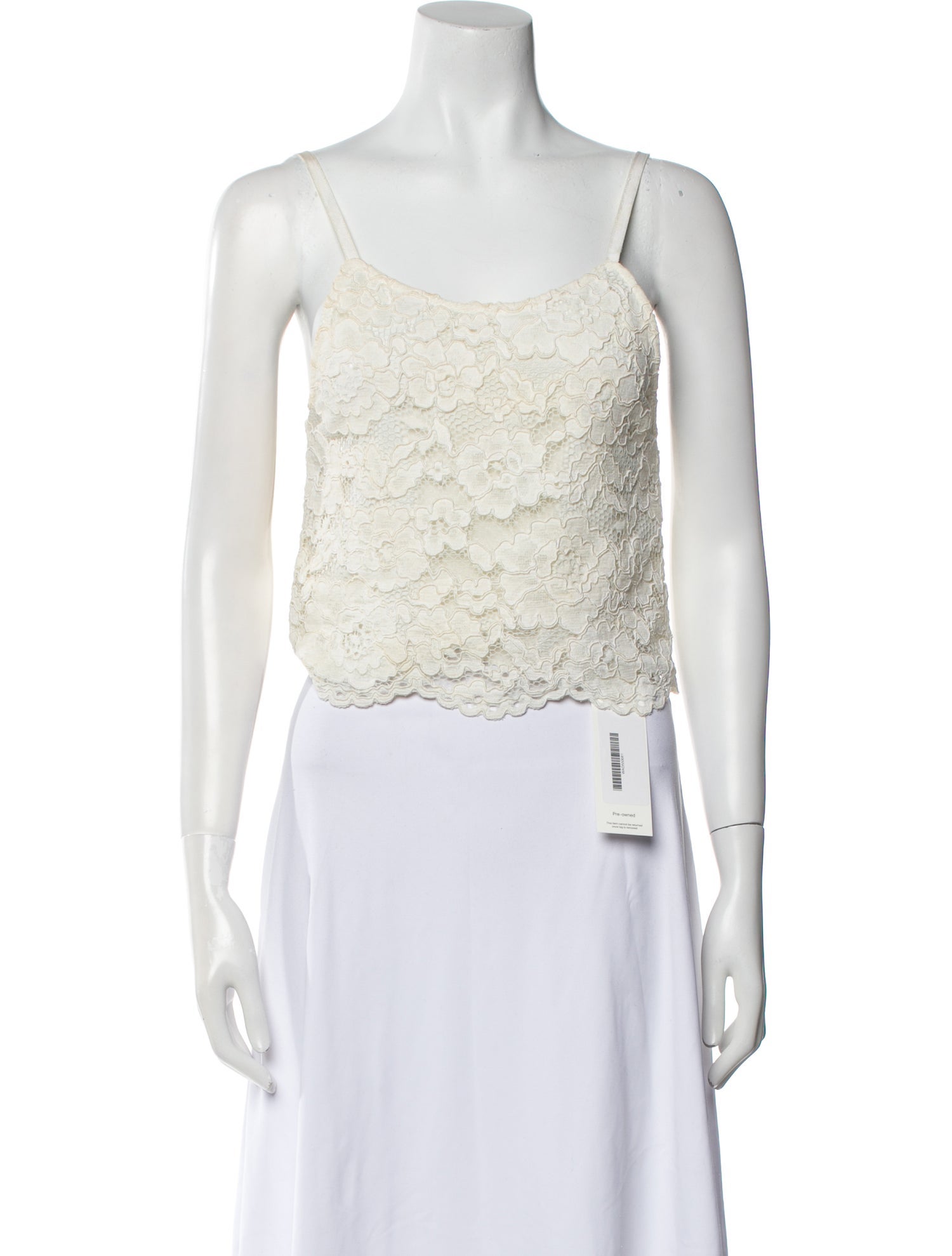 Alice + Olivia Lace Pattern Square Neckline Crop Top