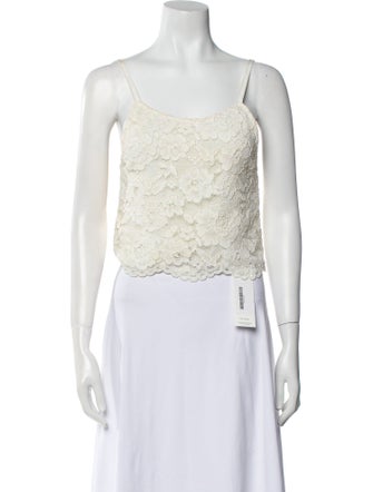 Alice + Olivia Lace Pattern Square Neckline Crop Top