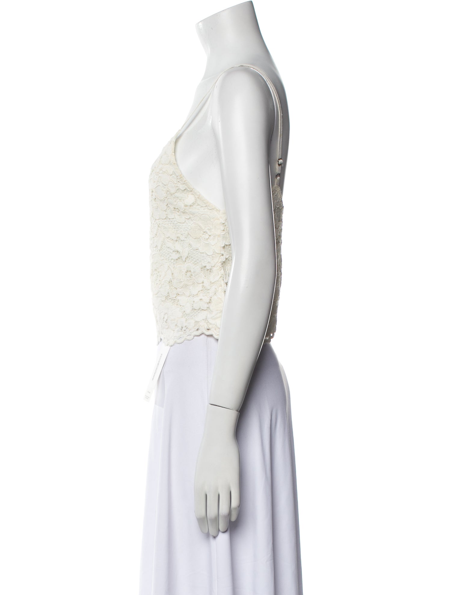 Alice + Olivia Lace Pattern Square Neckline Crop Top