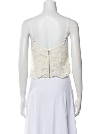 Alice + Olivia Lace Pattern Square Neckline Crop Top