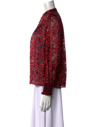 Alice + Olivia Printed Mock Neck Blouse